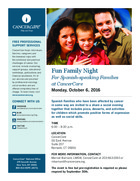 Fun Family Night For Spanish-speaking Families at Cancer<i>Care</i> (Noche Social Para Familias Latinas en Cancer<i>Care</i>) pdf thumbnail