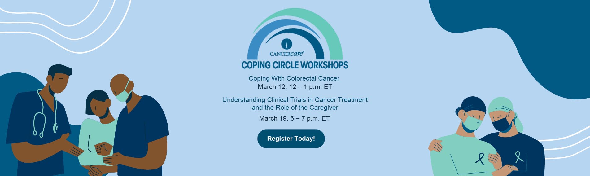 Image of calendar of upcoming coping circle workshops