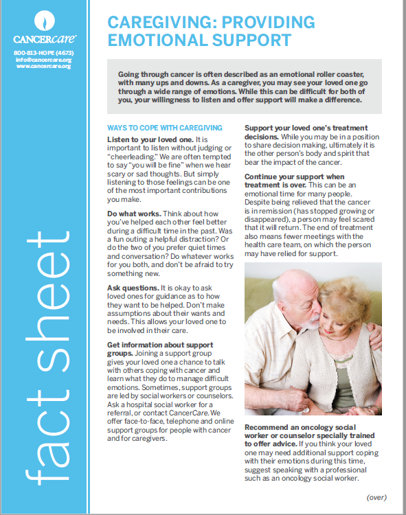 Thumbnail of the PDF version of Caregiving: Providing Emotional Support