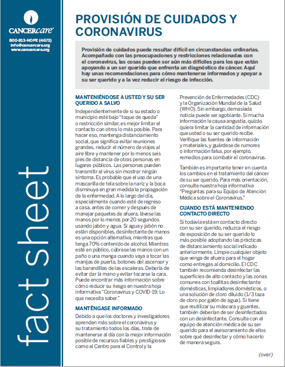 Thumbnail of the PDF version of Provisión de cuidados y coronavirus