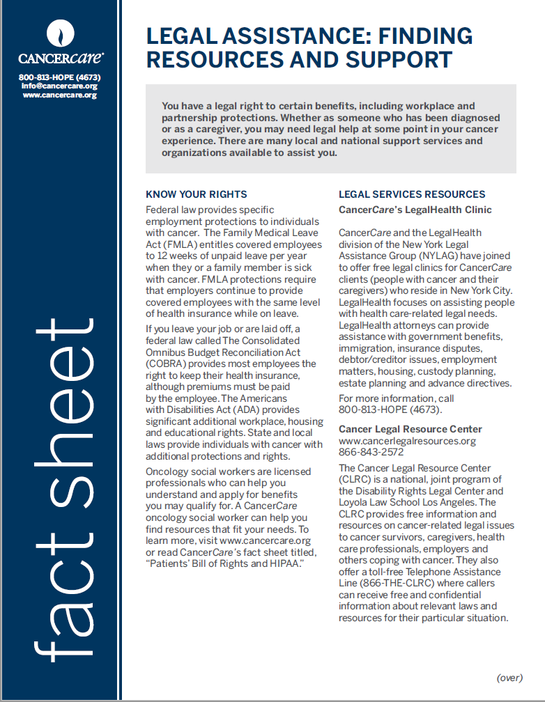 Thumbnail of the PDF version of Legal Assistance: Finding Resources and Support