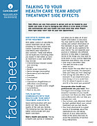 Thumbnail of the PDF version of Talking to Your Health Care Team About Treatment Side Effects
