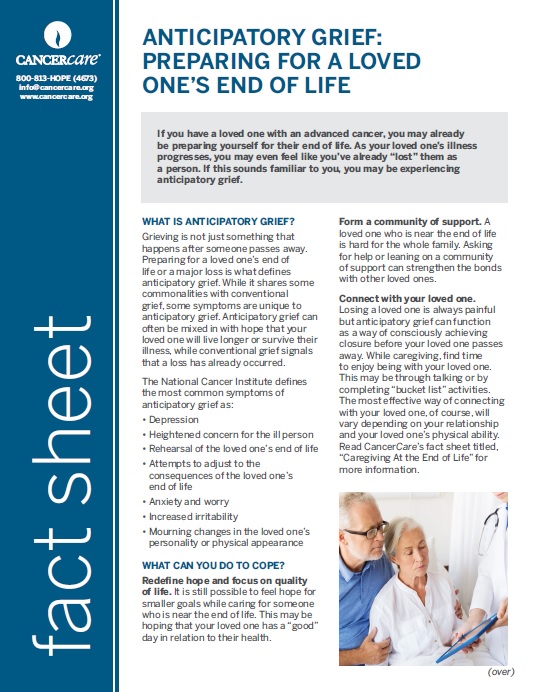 Thumbnail of the PDF version of Anticipatory Grief: Preparing for a Loved One's End of Life