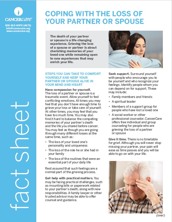 Thumbnail of the PDF version of Coping With the Loss of Your Partner or Spouse