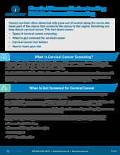 Thumbnail of the PDF version of Cervical Cancer: Understanding Risk Factors and Screening