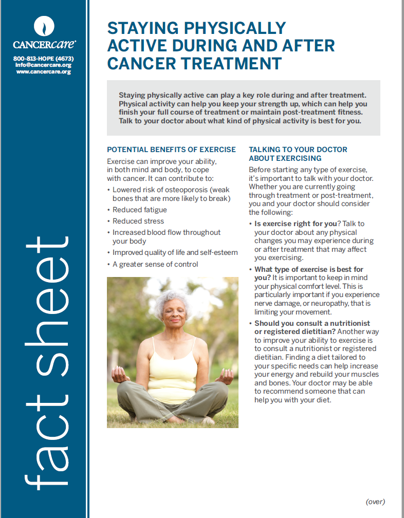Thumbnail of the PDF version of Staying Physically Active During and After Cancer Treatment
