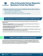 Thumbnail of the PDF version of After A Pancreatic Cancer Diagnosis: Questions To Ask Your Doctor