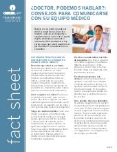 Thumbnail of the PDF version of ¿Doctor, podemos hablar?: Consejos para comunicarse con su médico