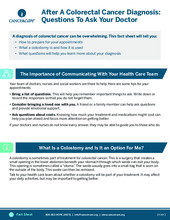 Thumbnail of the PDF version of After a Colorectal Cancer Diagnosis: Questions to Ask Your Doctor