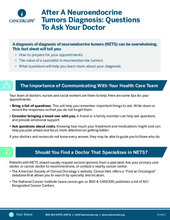 Thumbnail of the PDF version of After a Neuroendocrine Tumors Diagnosis: Questions to Ask Your Doctor