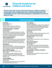 Thumbnail of the PDF version of Financial Assistance for Children and Teens