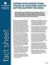 Thumbnail of the PDF version of Coping With Cancer When You’re On Your Own: How to Get the Support You Need