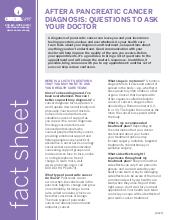 Thumbnail of the PDF version of After a Pancreatic Cancer Diagnosis: Questions to Ask Your Doctor