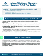 Thumbnail of the PDF version of After a Skin Cancer Diagnosis: Questions to Ask Your Doctor