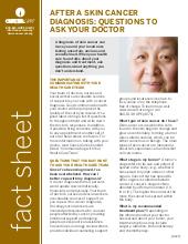 Thumbnail of the PDF version of After a Skin Cancer Diagnosis: Questions to Ask Your Doctor