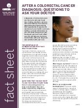 Thumbnail of the PDF version of After a Colorectal Cancer Diagnosis: Questions to Ask Your Doctor