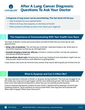 Thumbnail of the PDF version of After a Lung Cancer Diagnosis: Questions to Ask Your Doctor