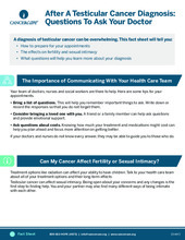 Thumbnail of the PDF version of After a Testicular Cancer Diagnosis: Questions to Ask Your Doctor
