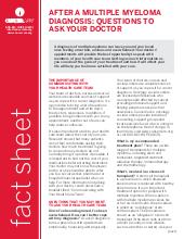 Thumbnail of the PDF version of After a Multiple Myeloma Diagnosis: Questions to Ask Your Doctor
