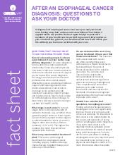 Thumbnail of the PDF version of After an Esophageal Cancer Diagnosis: Questions to Ask Your Doctor