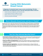 Thumbnail of the PDF version of Coping With Metastatic Breast Cancer
