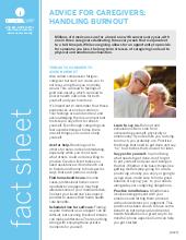 Thumbnail of the PDF version of Advice for Caregivers: Handling Burnout
