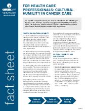 Thumbnail of the PDF version of For Health Care Professionals: Cultural Humility in Cancer Care