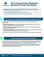 Thumbnail of the PDF version of After A Lung Cancer Diagnosis: Questions To Ask Your Doctor