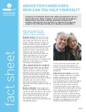 Thumbnail of the PDF version of Advice for Caregivers: How Can You Help Yourself?