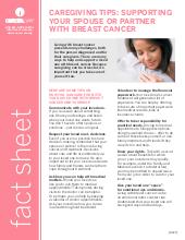 Thumbnail of the PDF version of Caregiving Tips: Supporting Your Spouse or Partner With Breast Cancer