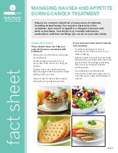 Thumbnail of the PDF version of Tips for Managing Nausea and Increasing Appetite During Cancer Treatment
