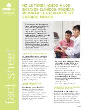 Thumbnail of the PDF version of No Le Tenga Miedo A Los Ensayos Clínicos: Podrían Mejorar La Calidad De Su Cuidado Médico