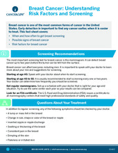 Thumbnail of the PDF version of Breast Cancer: Understanding Risk Factors and Screening