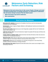 Thumbnail of the PDF version of Melanoma: Early Detection, Risk Factors and Screening
