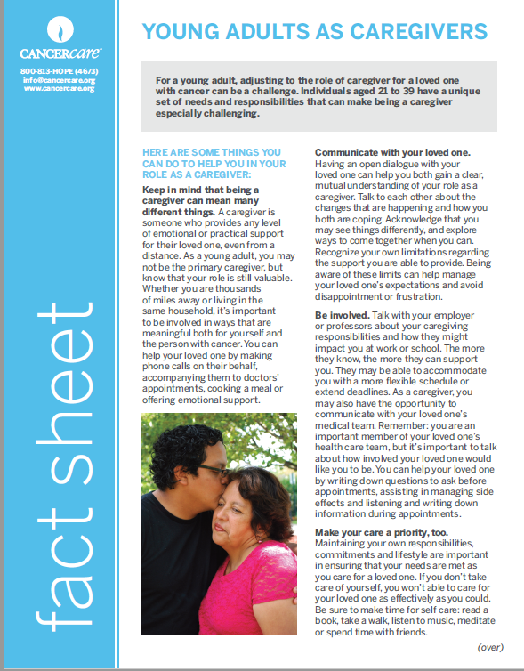 Thumbnail of the PDF version of Young Adults as Caregivers
